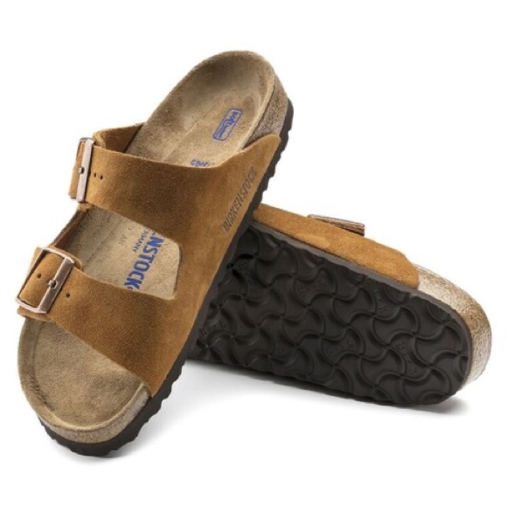 Birkenstock Women's Suede Two-Strap Sandals in Chestnut - Picture 2 of 11